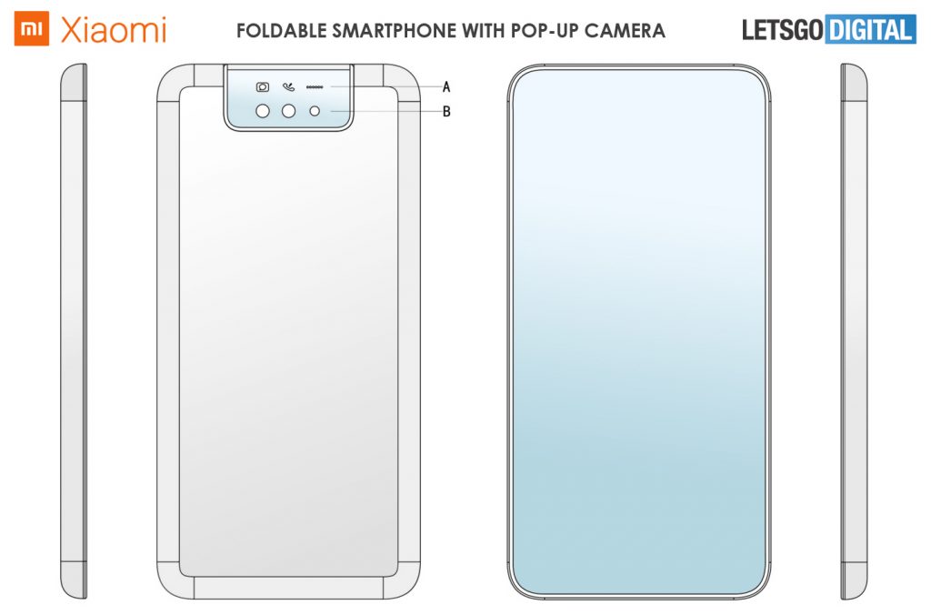 Xiaomi brevetto smartphone flessibile a conchiglia con fotocamera pop-up